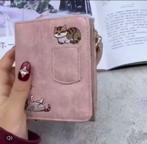 DOMPET WANITA LIPAT KULIT KUCING FELICIA IMPORT MURAH  MOTIF WA033B2  DENIM C18219 KOREA DOMPET WANITA JAKARTA