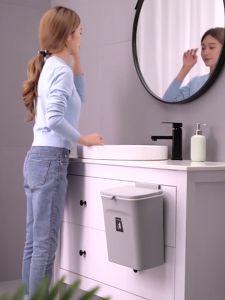 ⭐SG Stock⭐9L Wall Mounted Dustbin/Kitchen Cabinet Storage/Hanging Trash Bins Kitchen/Smart Bucket