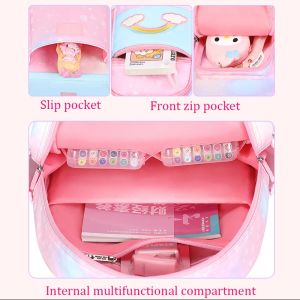 FENAFE【♥️️️BEST♥️】New elementary school bag Cute colorful girls schoolbag Princess Ransel Pelangi schoolbag Nylon waterproof childrens rainbow series schoolbag Childrens best gift