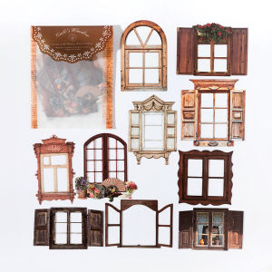 Window Dream Collage Card Stickers Retro Cut Out Flower Window Notebook Organ DIY Landscaping Journal Decorative Source Material Stickers