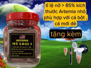 Trứng ARTEMIA Mỹ loại 1 Ấp Nở - [ tặng 10g artemia sấy khô ] Thức ăn tốt nhất dành cho cá mới đẻ cá bột cá con