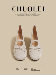 CHUOLEI | New Spring Mary Jane Ballet Flats Round Toe White Bow