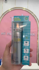 Xịt Chống Nắng Recipe Crystal Sun Spray SPF50 PA+++ 80ml Chống Nước Xịt Khoáng Khóa Makeup