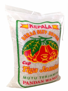 Kepala Beras Slyp Super Cap Tiga Jambu Mutu Terjamin Pandan Wangi