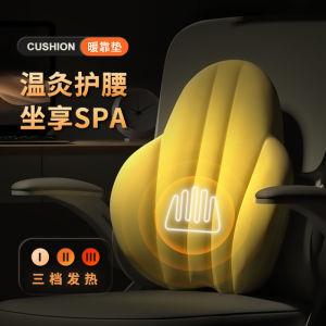 Heated Office Lumbar Support Pillow Car Seat Cushion Electric Heating Backrest Pad Modern Simple Style Memory Foam Filling