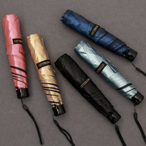 ร่มกันแดดกันฝนแบบพกพาสำหรับผู้หญิง น้ำหนักเบา ป้องกันรังสียูวี ร่มกันแดด UPF50 ร่มพับ 3 ชั้น ร่มพับแบบพกพา