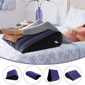 INFLATABLE TRAVEL PILLOW MULTIFUNCTIONAL Body Pillow Lumbar YOGA PILLOW TRAVEL POSITIONS SUPPORT AIR CUSHION TRIANGULAR PILLOW SOFT !