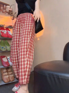 MANMI | Red Check Slim Harlen Casual Pants