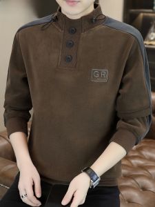 HENGYUANXIANG | Mens Thermal Long Sleeve T-Shirt Half High Collar Fleece Lined Mid Collar Inner Wear Sweatshirt Winter Warm Base Layer Shirt