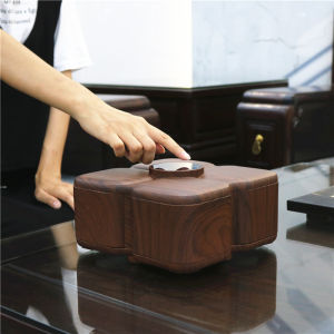 Smart Induction Chinese Style Snack Plate Home Use Walnut Dried Fruit Candy Box Living Room Fruit Tray Partition Storage Box