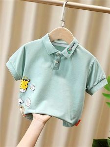 New 2023 Childrens Summer Thin Short Sleeve Polo Shirt for Boys Baby T-Shirt Trendy Clothes Sport Fitness Fans Supplies
