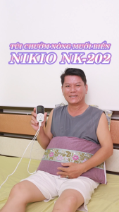 Đai chườm nóng muối biển Nikio NK-202 - Máy massage bụng với 11 mức nhiệt sưởi khóa dán hẹn giờ tắt giảm đau nhức mỏi toàn thân