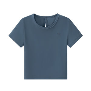 Jollybean Girls Sporty T-Shirt with Gathered Back Hollow out Design Short Sleeve Breathable Comfortable Nylon Lycra Blend