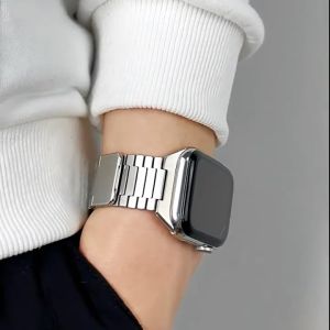 Dây Đeo Bằng Thép Không Gỉ For apple watch Series 10 9 8 7 6 5 4 SE Dây Đeo 38mm 40mm 41mm 42mm 46mm 44mm 45mm Dây Đồng Hồ Vòng Đeo apple watch Ultra 2 49mm Tay Thể Thao Kim Loại Đồng Hồ