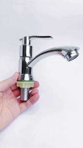 Vòi Lavabo Tay Gạt Vòi Rửa Mặt Lavabo Nước Lạnh Mạ Crome Bóng - Chân Ren Phi 21