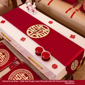 XIKUNLE | Red Wedding Tablecloth Decorative Runner