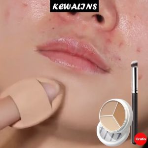 [Ready stock]TFIT Tri-Color Concealer Cover Spots Dark Circles Under Eyes Acne Marks Facial Concealer Palette 1pc