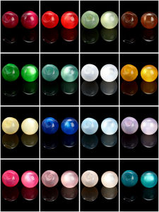 Colorful Pearl Imitation Jade round Bead Buttons for Cheongsam Shirt Sewing DIY Accessories Chinese Style Embroidery Material