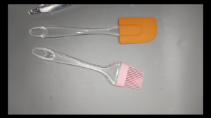 3in1 SET SILICONE BAKING BRUSH/SPATULA/EGG BEATER WITH CLEAR HANDLE/KITCHEN UTENSILS/BUTTER BRUSH Bakeware Pastry