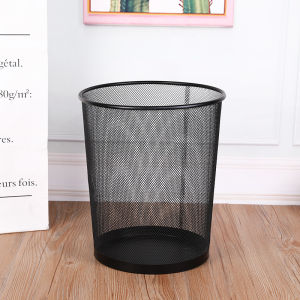 Metal Wire Uncovered Trash Bin Round