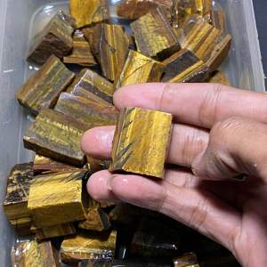 Batu akik tiger eye / bahan bongkahan batu akik / lempengan batu akik tiger eye asli
