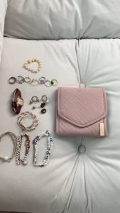 Tas Perhiasan Tempat Perhiasan Traveling Kantong Perhiasan Lipat Portabel Jewelry Organizer