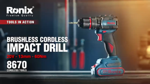 Ronix 8670 Brushless Impact Drill 13 mm w/ Hammer Drill