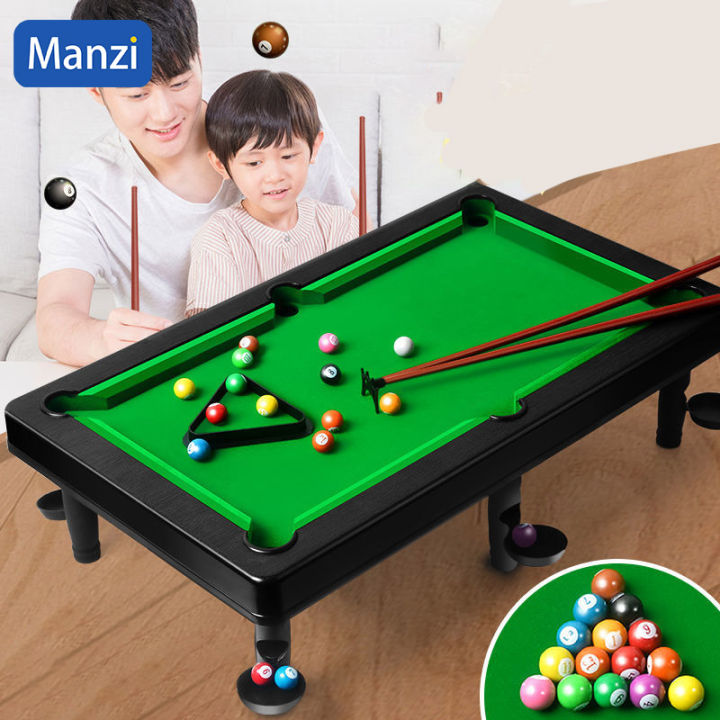 Mini Pool Table Tabletop Desktop Billiards Snooker Game with 2 Sticks ...