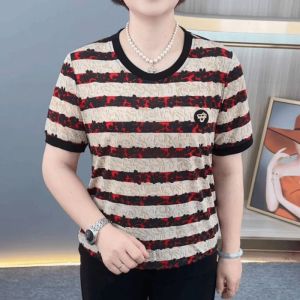 QIAOXIZI | Womens Loose High-Quality Striped Slimming T-Shirt