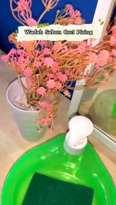 KLF Tempat Sabun Cair Cuci Piring Bentuk Bulat Soap Pump Dispenser 2in1 1000ml + Sponge Wadah Sabun Viral