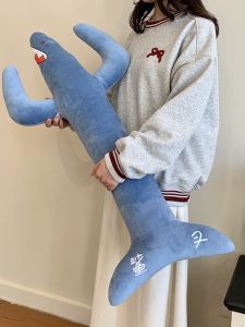 Funny Shark Fork Plush Toy Pillow Boys Style Birthday Gift Sand Sculpture Doll Soft Cuddly Stuffed Animal Cushion for All Ages