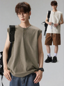 Wood soon | Henley Collar Sleeveless Casual Vest