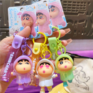 Authentic Crayon Xiaoxin Rainy Day Series Raincoat Doll Keychain Men and Women Car Key Chain Pendant Bag Charm