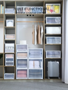 Multi-Functional Storage Box Stackable Plastic Drawer Wardrobe Clothes Organizer