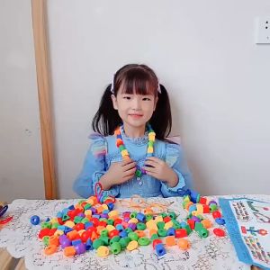 100 Pcs Meronce Manik Manik Set Besar Warna Colorful Beads Diy Gelang Kalung Mainan Edukatif Anak