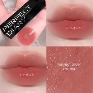 ♦Perfect Diary Bionic Film Lipstick Milk Tea Color Makeup Lip Essence 703 Cinnamon Lip Glaze Lip Balm genuine goods 707 New♢