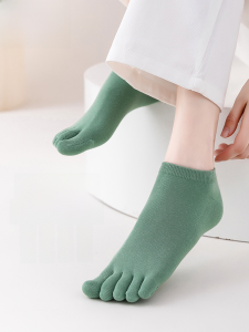 ถุงเท้าสั้นหกนิ้วสำหรับผู้หญิง ถุงเท้าสั้นแบบแบ่งนิ้ว ป้องกันกลิ่น ถุงเท้าผ้าฝ้ายบาง ฤดูร้อน ถุงเท้าผู้หญิง ถุงเท้าสั้นหกนิ้ว