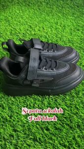 Sepatu Sekolah Anak Hitam Polos Full Black Pria Wanita  Anti Licin