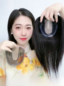 Defancy | Swiss Mesh Double Needle Lightweight Womens Hair Extension Piece Natural Looking Seamless Real Human Hair For Covering Gray Hair