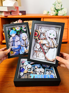 Handmade Paper Art 3D Anime Figure Grave Lily Desktop Decoration Birthday Gift Cartoon Anime Character Valley Beauty Display Stand