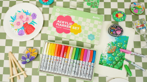 Arrtx 36 Acrylic Paint Markers Brush Tip & Liquid Ink