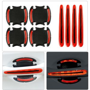 8 Cái Bảo Vệ Tay Nắm Cửa Ô Tô Dải Phản Quang Cảnh Báo An Toàn Chống Va Chạm Chống Trầy Xước Bảo Vệ Bên Ngoài Phụ Kiện