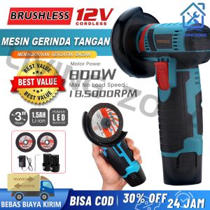 Mesin Gerinda Tangan Angle Grinder 12V Mesin Gerinda Nirkabel baterai 18500Rpm 19500Rpm Brushless Angle Grinder Mesin Gerinda Tangan Orion Alat Pemotong Alat Listrik