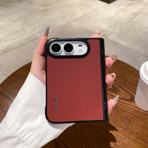 szhaiyu | Luxury Retro Leather Shockproof Phone Case Suitable for IPhone Duo Folding Matte TPU Hard Shell Hinge Protection Cover