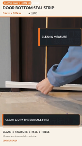 Self-Adhesive PVC Door Bottom Seal Strip 3.6cm x 100cm Door Sweep to Help Block Dust Drafts & Insects (1 Pc)