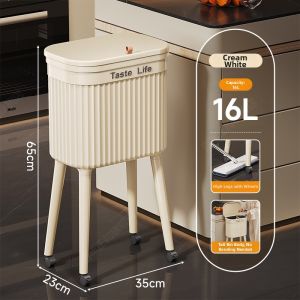 BOENIN | High No-Need-to-Bend Large Capacity With Lid Kitchen Waste Bin