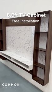🔥 Free Install 🔥 CommonSpace Laurent 8.5ft TV Cabinet | 75 inches Hanging Cabinet | Almari TV Dinding | 电视机柜 150-03