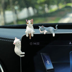 🔥chageey👍 Student Desk Ornaments Cute Cat Ornaments Office Table Accessories Creative Cat Car Center Console Decoration Ornament Cute Cat Car Interior Decoration Accessories