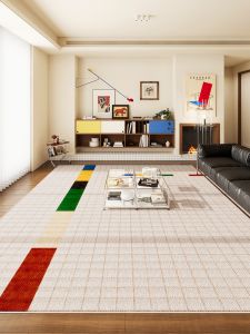 NAIERDENG | Geometric Pattern Bauhaus Style Colorful Waterproof Stain Resistant Rug