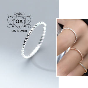 Nhẫn bạc 925 mặt trái tim đính đá xanh trắng đỏ S925 HEART QA SILVER Ring RI190702